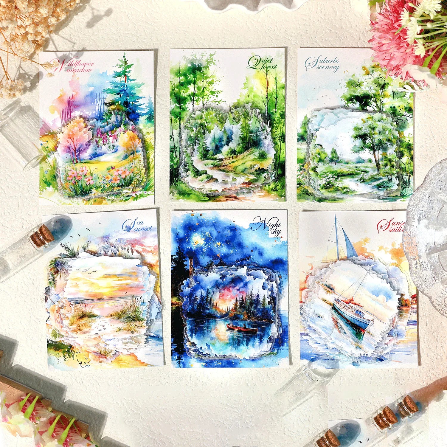Travel Scenery Series Light Retro Handbook Collage Decorative Stickers 20 Stickers Per Pack