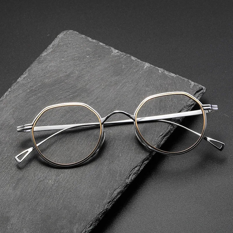 KMN1231 Pure Titanium Glasses Frame Men Oval Optical Myopia Prescription Eyeglasses Frame Women Luxury Brand Small Eyewear