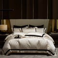 Exquisite Gold Jacquard Pillowcase king Size 100s Australian Cotton Bed Sheet pink Duvet Cover Home Textile Bedding Set Supplier