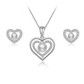 Fine Necklace Sets Fashion Heart Pearl Sterling Silver 925 Bridal Set for Wedding Jewelry