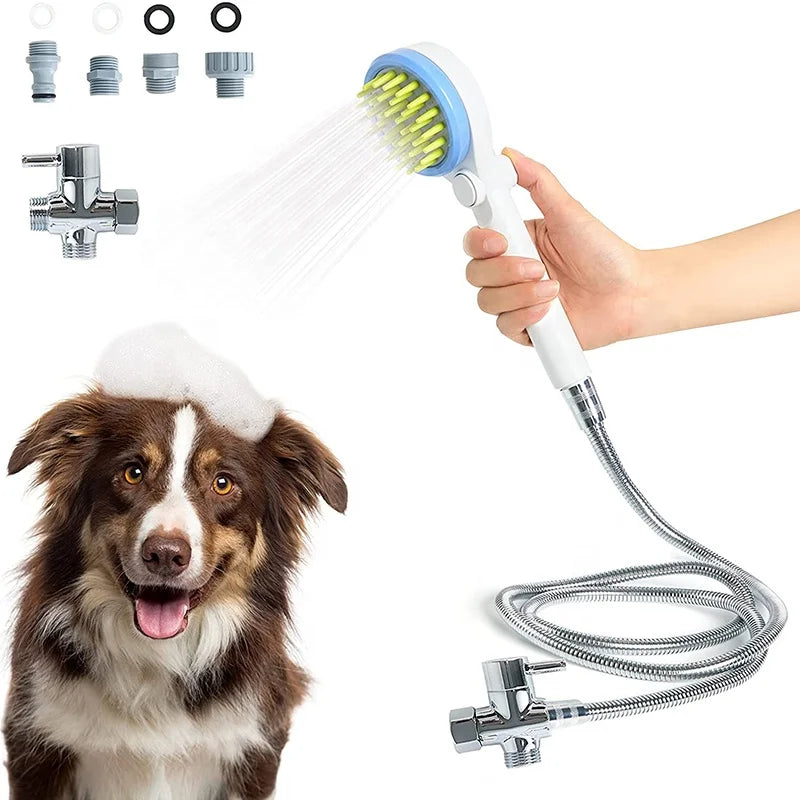 Imilive Dog Cat Eco-Friendly Plastic Bath Shower Head Spray Set Grooming Shampoo Easy Clean Nozzle Hose Outdoor Indoor