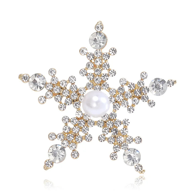 MM3289 Fashion Snowflake Brooch Women Rhinestones Brooch Jewelry Wholesale