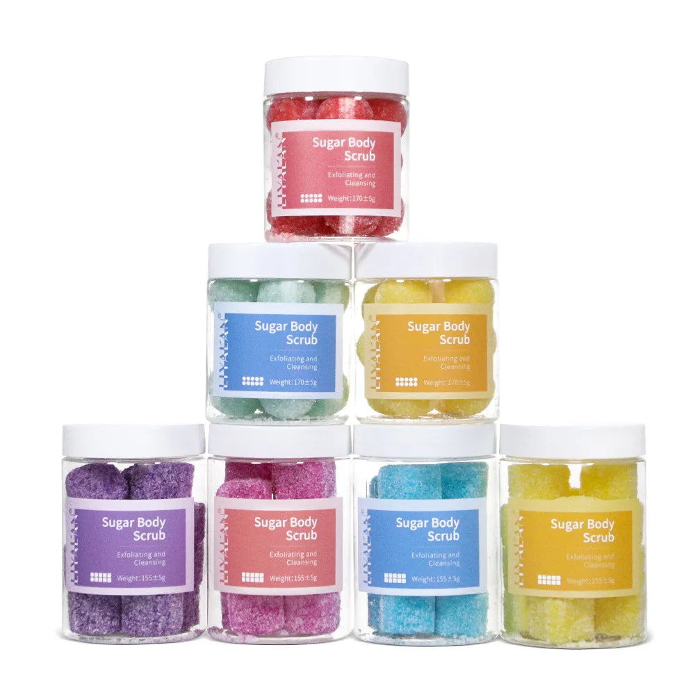 OEM Candy Shape Fruit Amide Mositure 100% Natural Ingredients Body Scrub Bath Bomb