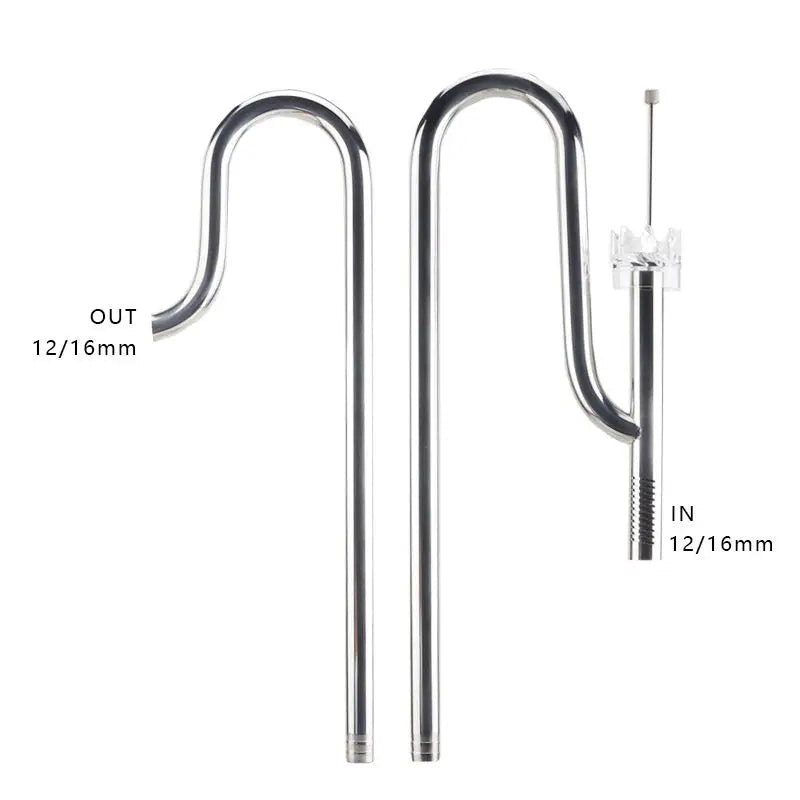 Mirror Surface 304 Stainless Steel Oil Film Skimmer Inflow Outflow Lily Pipe Aquarium Filter Fish Tanks Brush ADA Style