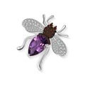 Abiding Amethyst Animal Elegant Vintage Amethyst Silver Brooch 925 Sterling Silver Brooch Jewelry