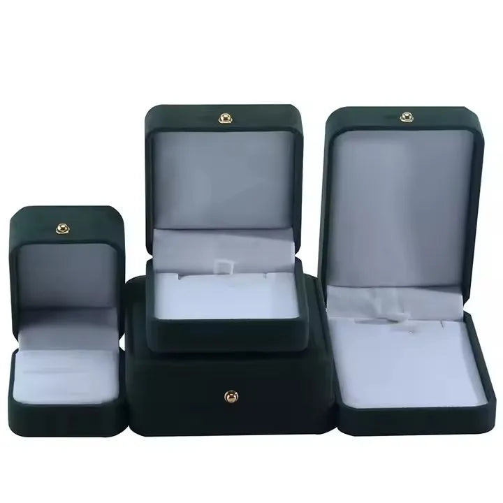 Handmade Luxury Velvet Ring Box Custom Logo Square Jewelry Organizer Factory Stock Rectangle Jewelry Boxes