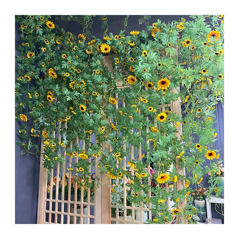 Factory Direct Wire Vine Sunflower Wall Hanging Artificial Vine  Wedding Decoration