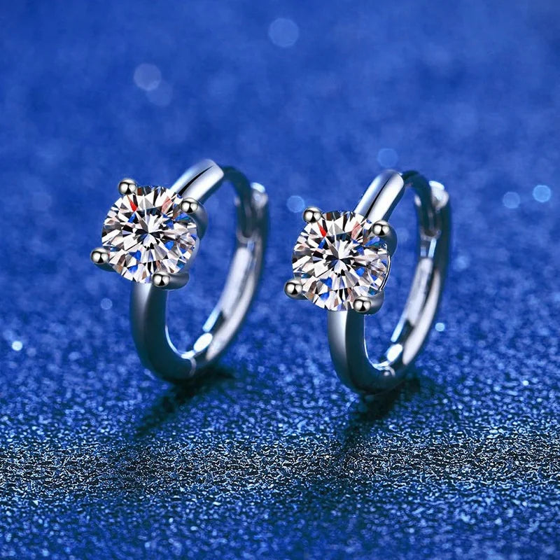 Wholesale Fine Jewelry 925 Sterling Silver S925 Pure Silver Moissanite Earring