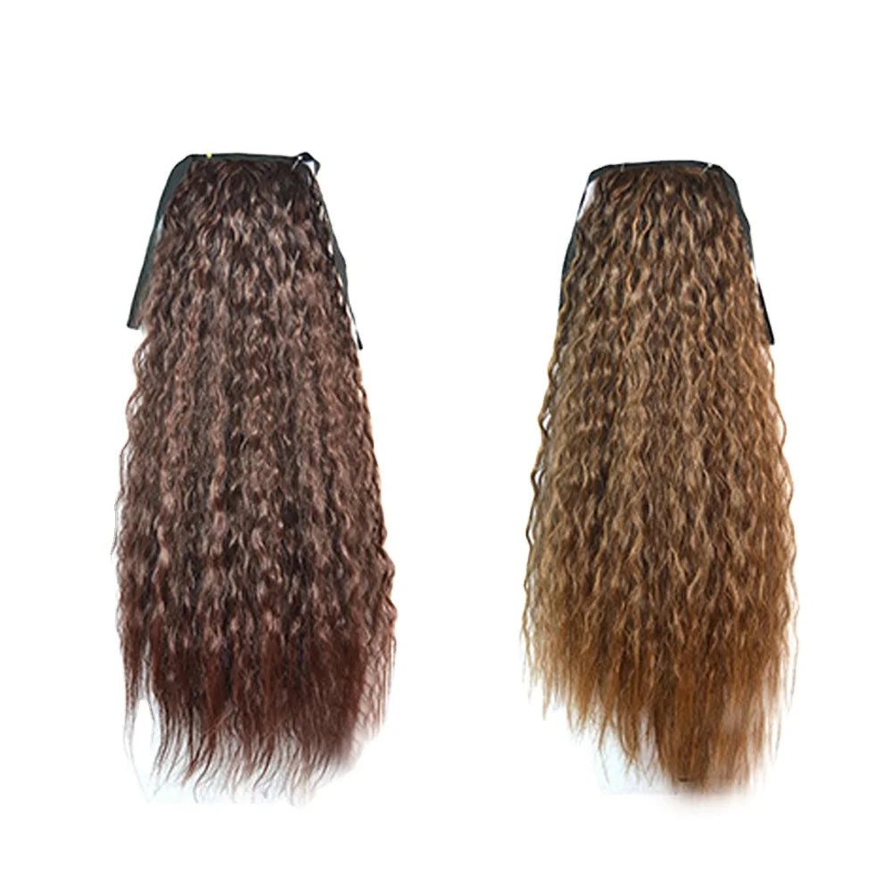 Furina Popular Afro Kinky Blue Cosplay Ponytails Long Wholesale Ponytail Synthetic Curly Hair for Women