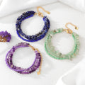 Bohemian 3pcs/set Natural Stone Bracelet for Women Gift Stainless Steel Chains Gemstone Amethyst Turquoise Beaded Bracelet
