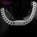 Long Clasp 14mm Silver925 Cuban Chain Necklace Hiphop 2 Rows Moissanite Iced Out Pass Diamond Tester Cuban Link Chain Men Gifts