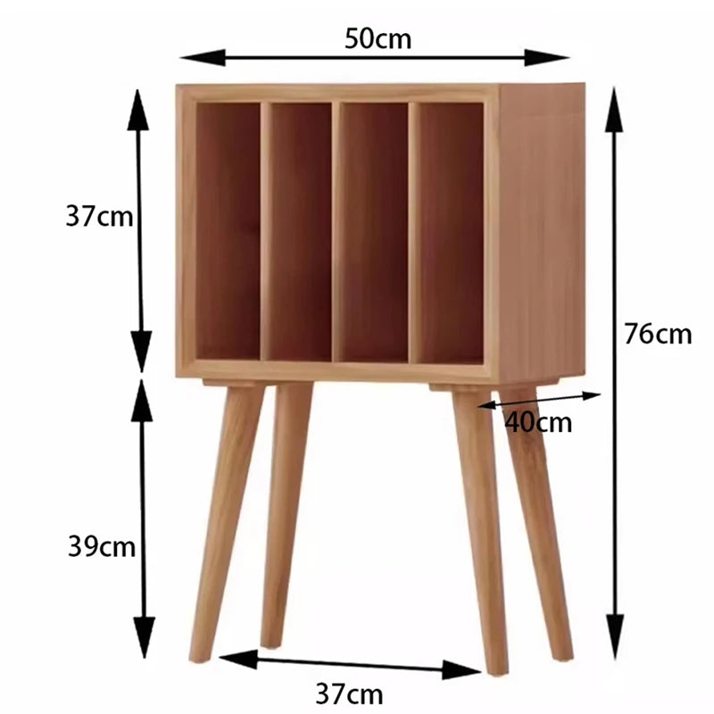 Solid Wood Vinyl Record CD and Power Amplifier Rack Cabinet for Home or Hotel Living Room Solid Wood Sofa Side Cabinet