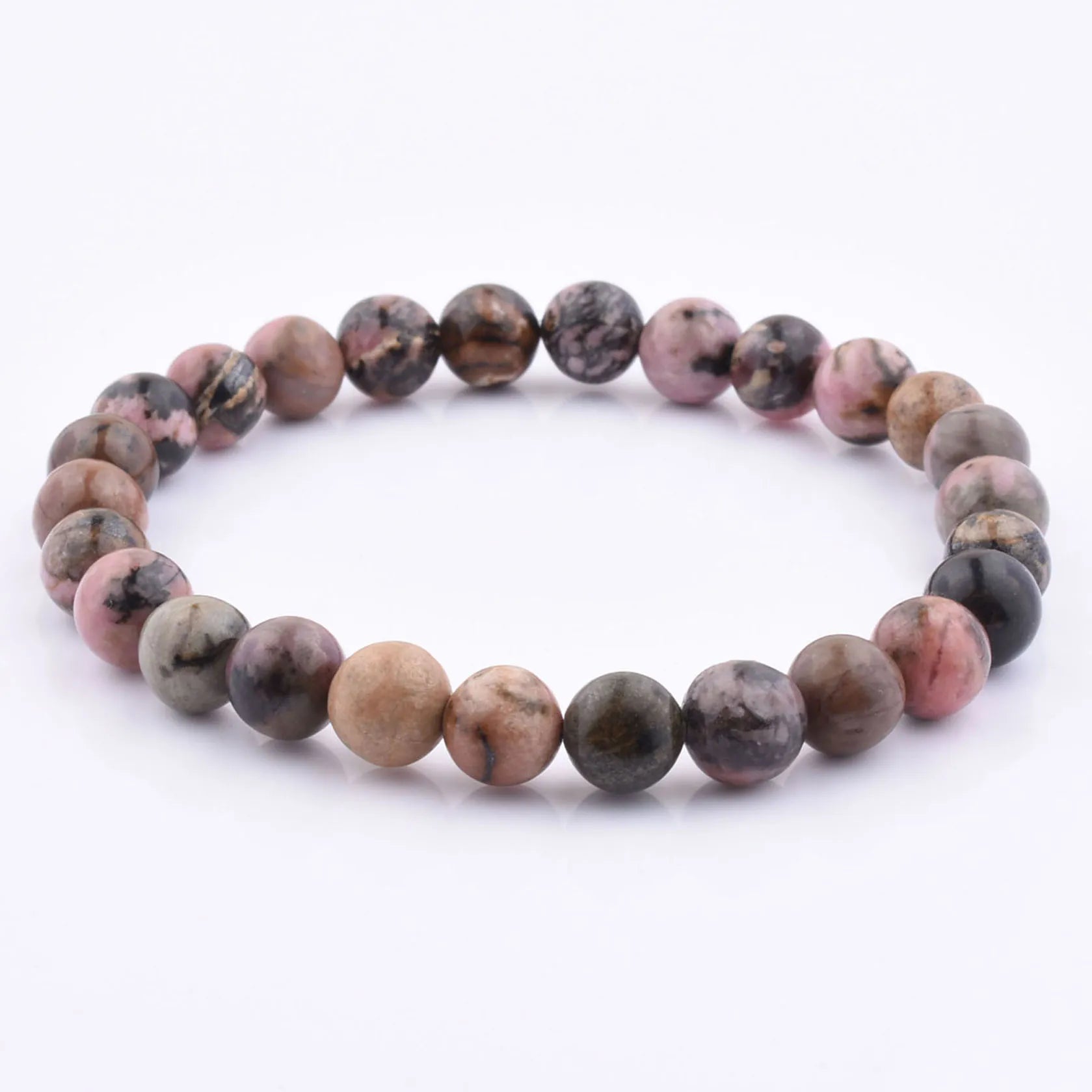 Trendy 8mm round Gemstone Beads Bracelet Fashionable Natural Bead Stretch Bracelet for Women and Men for Anniversary