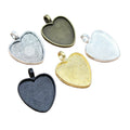 Necklace Photo Frame Pendant Heart Blank Bezel Picture Pendant Trays Charms for Jewelry Making