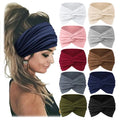New Arrival Women Cotton Sweatband Wide Hairband Running Headband Knotted Head Wraps Turbans Hair Accessories