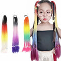 Wholesale 22.8in 4-Color Gradient Braiding Wigs With Rubber Band Synthetic Ponytail Braiding Hair Extension Kids