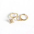 Wholesale Mini Hoop Earrings Starburst Zircon Gold Plated Dangling CZ Micro Pave Sterling Silver Moon Star Earrings
