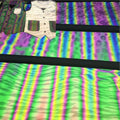Factory Customized Design rainbow Reflective Pattern Printing Washable Sew on Fabric New Material for Reflect Night Safety Vest
