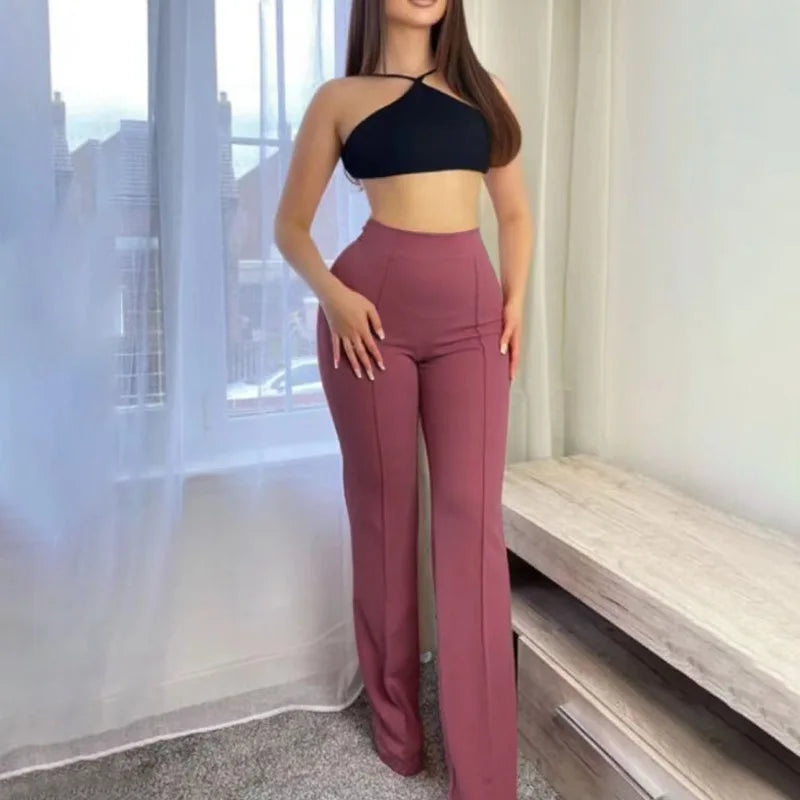 King Mcgreen Star New Temperament Commuting Micro-Launched Trousers All-Match Fashion Wide-Leg Trousers Women