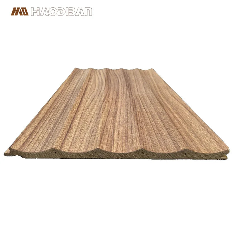 Modern Interior 125 Solid Wood Grain Panel WPC Wall Board Arc Grille