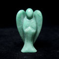 Hongzhuo Angel Figurine Christmas Decorative Green Aventurine Crystal Ornaments Collectible Gift for Kids Crafts