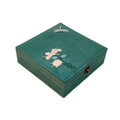 Custom Retro Jewelry Storage Gift Box Flannel Double Layer Rectangle Velvet Box for Rings and Earrings for Cufflinks