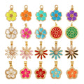 Sweet Spring Colorful Flower Charm PendantTrendy Multicolor Sakura Enamel Necklace Accessories Handy Craft Jewelry Supplies M28