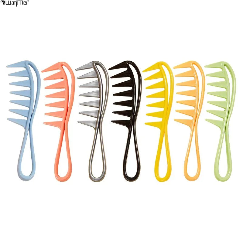 Wanmei Creative Simple Straight Hair Pick Multi-Purpose Oil Head Shaping Comb for Salon Barber Use Big Plastic Wide Tooth Comb