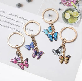 Fashion Butterfly Metal Key Chains for Women Car Kawaii Butterfly Cute Key Chain Pendant Holder Bag Charms Accessories Jewelry