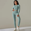 PASUXI Custom Women's Sportswear Gym Clothes Crewneck Tops Active Leggings Long Sleeve Running Yoga Sets Breathable Solid