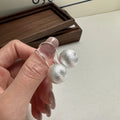 Fashion 14MM Round Brushed Ball Drop Earrings for Women 925 Sterling Silver Gifts