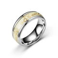 Trendy Love Glow in the Dark Ring for Women Men Wedding Luminous Ring Male Stainless Steel Wedding Band Ring