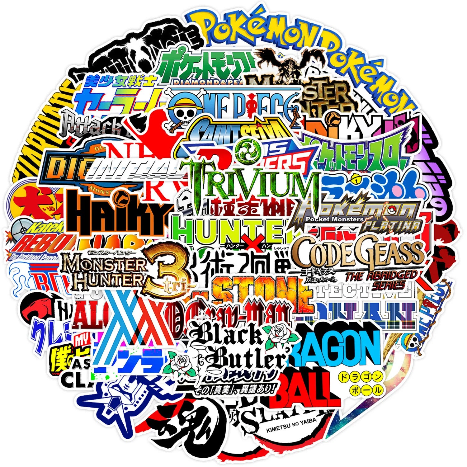 50Pcs Japan Anime LOGO  Graffiti Stickers Suitcase Skateboard Guitar Decorative Stickers DIY Waterproof Gift Sticker for Kids