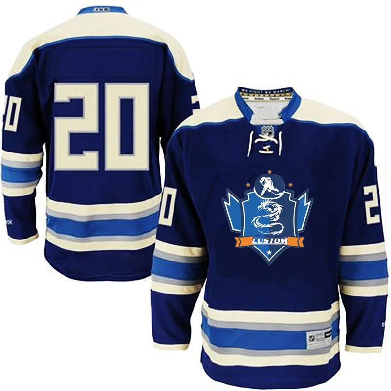 Wholesale Authentic Lace-Up Sublimation Printed Ice Hockey Jersey Uniform Custom Team Name Breathable Moisture-Wicking High