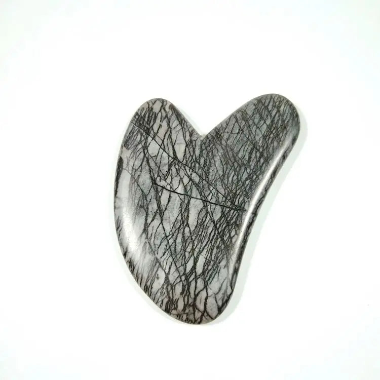 DIY Private Label Custom Body Heart Facial Nephrite Scraping Massage Tool Bian Stones Pink Picasso Jasper Jade Gua Sha