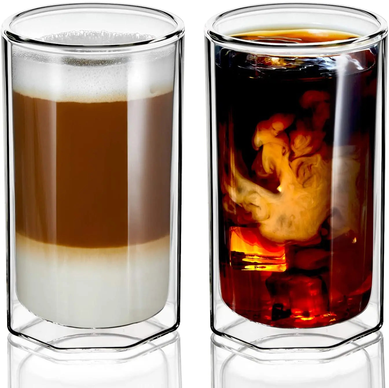 Hot Selling High Borosilicate Double Wall Glass Cup Transparent Heat Insulation Suitable for Latte Coffee