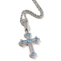 New Arrival Vintage Cross Pendant for Men Black Gun Plated Purple Pink Diamond Iced Brass Vintage Fashion Necklace