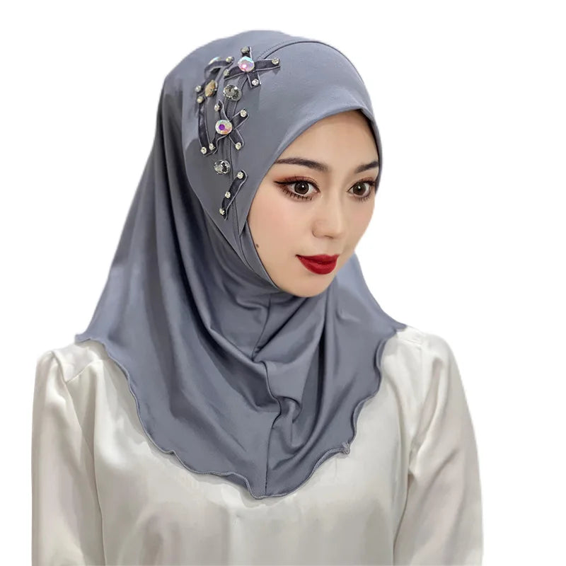 Prayer Voile Printed Long Instant Satin Hijab Scarf Dress Muslim Islamic Clothing Turqu Bonnet Packaging Box