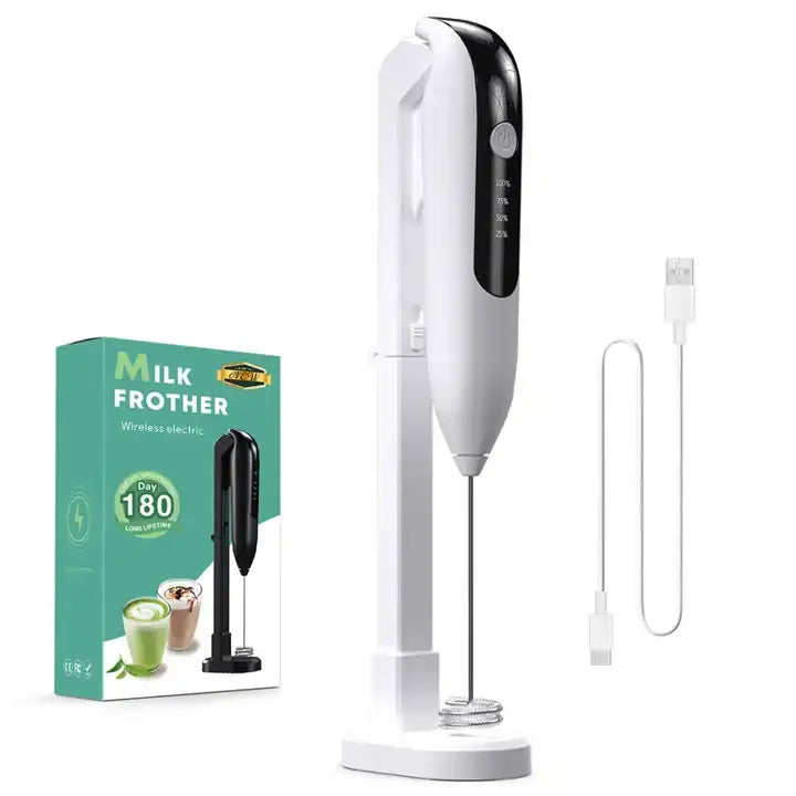 2025 Top Seller USB Rechargeable Electric Whisk Handheld Milk Frother Foam Maker for Coffee Lattes Matcha