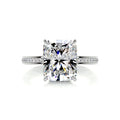 SGARIT 4CT Radiant Cut Moissanite Engagement Ring with Hidden Halo 14K White Solid Gold Wedding Ring Trendy Jewelry