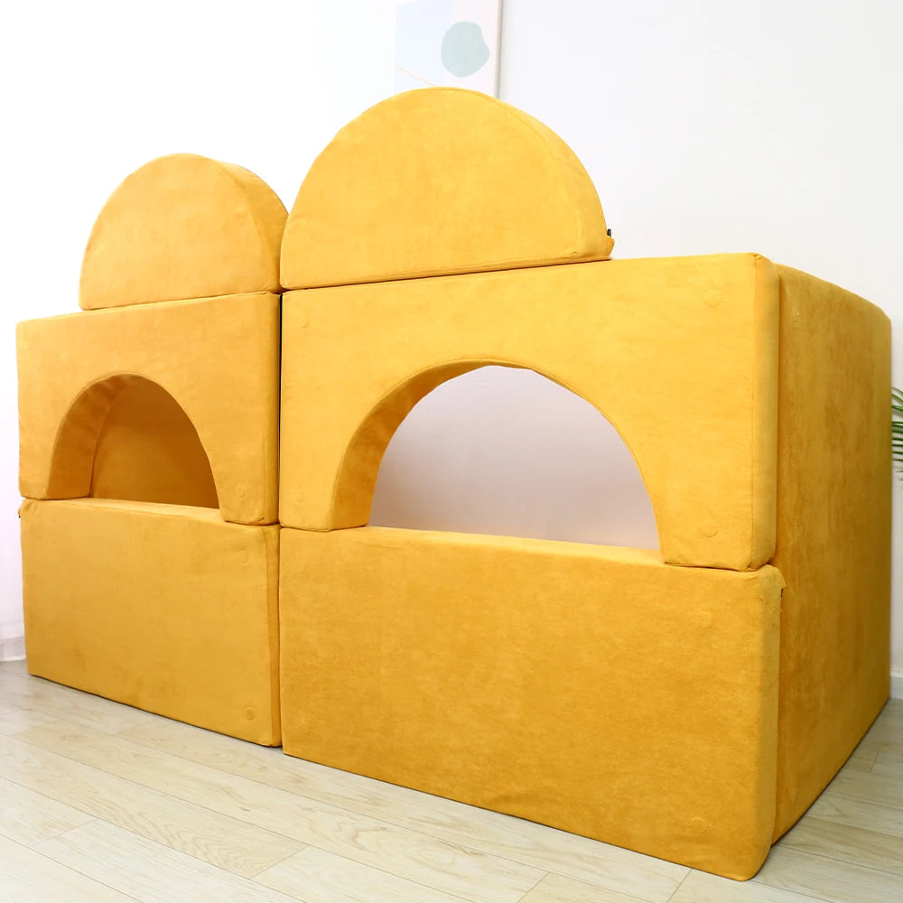 2021 Newest the Castle Design Kids Play Couch Certipur-us Foam Playroom Children Sofa Living Room Furniture