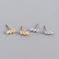 SP Wholesale Simple Earrings Style Fashion S925 Sterling Silver Made Three Cubic Zirconia Stud Earrings