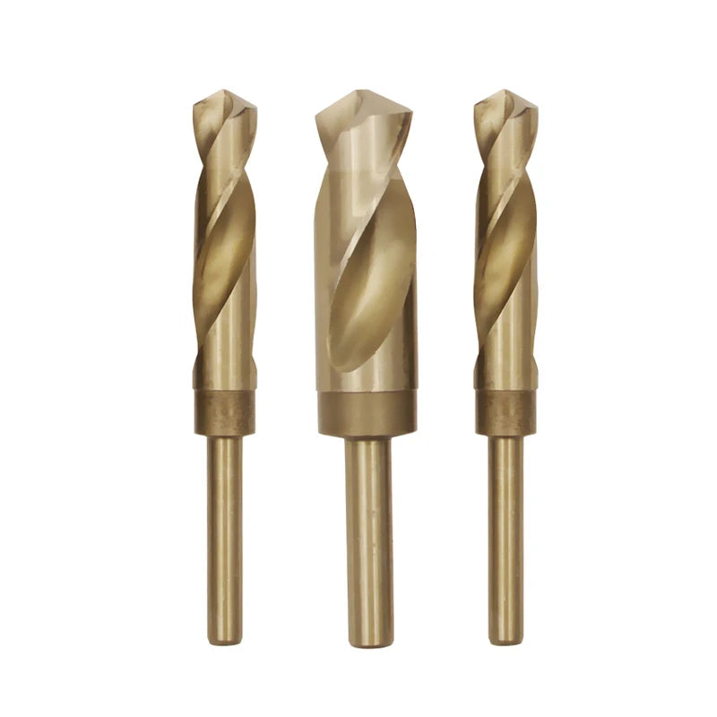 HSS M35 Cobalt Titanium Coated 13-30mm Reduced Shank Twist Drill Bits for Stainless Carbon Steel Iron Copper Metal Drilling