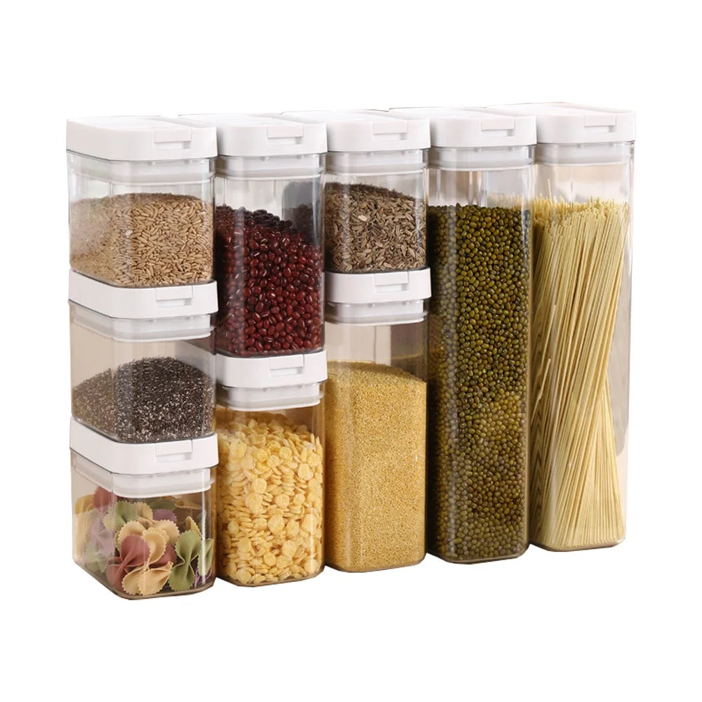 24 Pack Injection Molded Rectangle Clear Plastic Airtight Food Storage Containers Lids Eco-friendly Kitchen Set for Dry Foods