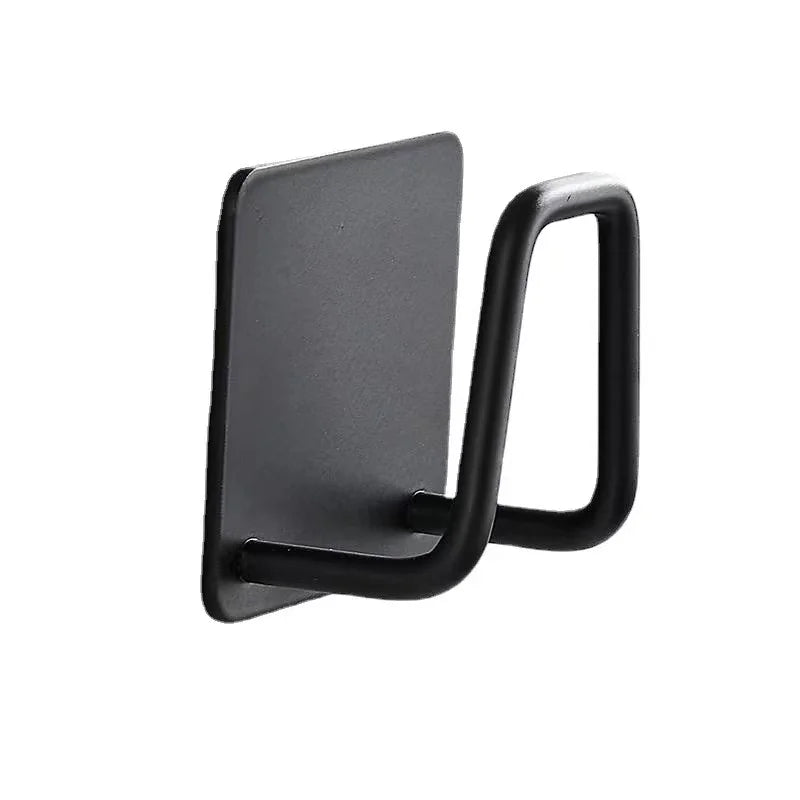 Modern Black Color Self Storage Organizer Kitchen Accessories Sink Rack Adhesive Wall Hooks Drain Drying Rack Sponges Holder