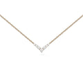 LOZRUNVE 925 Sterling Silver Delcate Cubic Zirconia V Shape Charm Necklace for Women