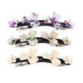 French Barrette Clip Flower Inlay Rhinestones Design Women Hair Accessories Acetate Ponytail Clip Hair Barrette