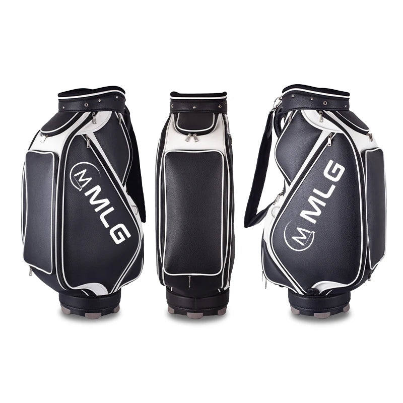 Hot Sale New PU Leather Golf Tour Bags for Men Black Custom Golf Staff Bag
