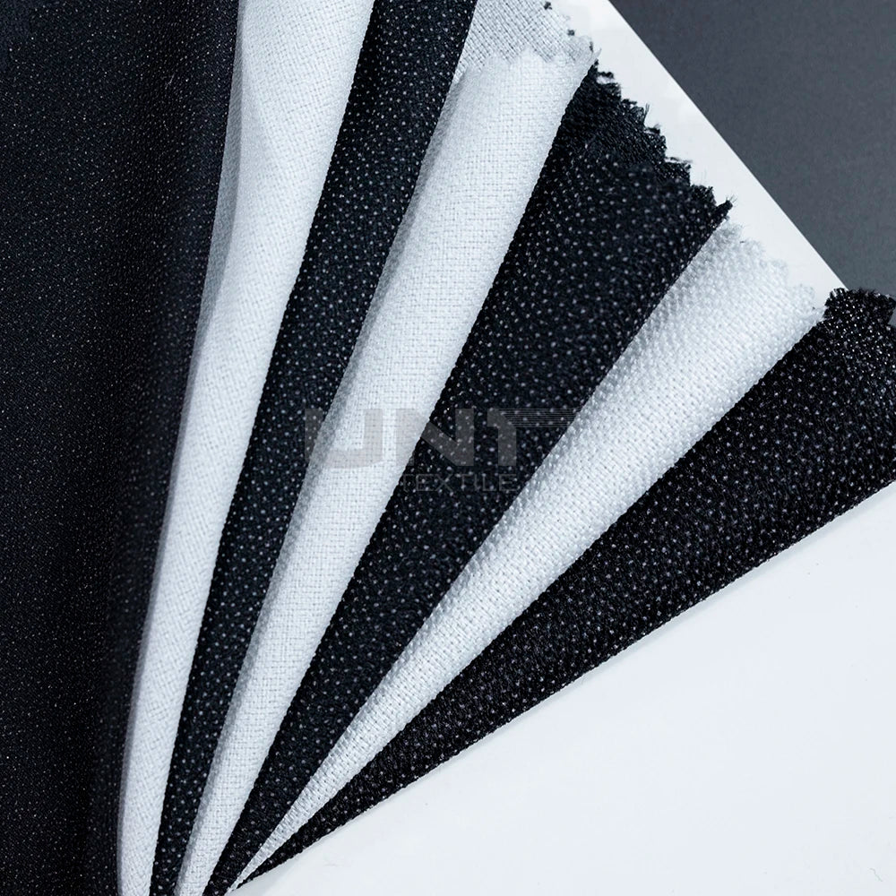 Wholesale Custom OEM/ODM Double Dot Plain Weave Woven Interlining Fusing 100% Polyester Adhesive Fusible Interlining