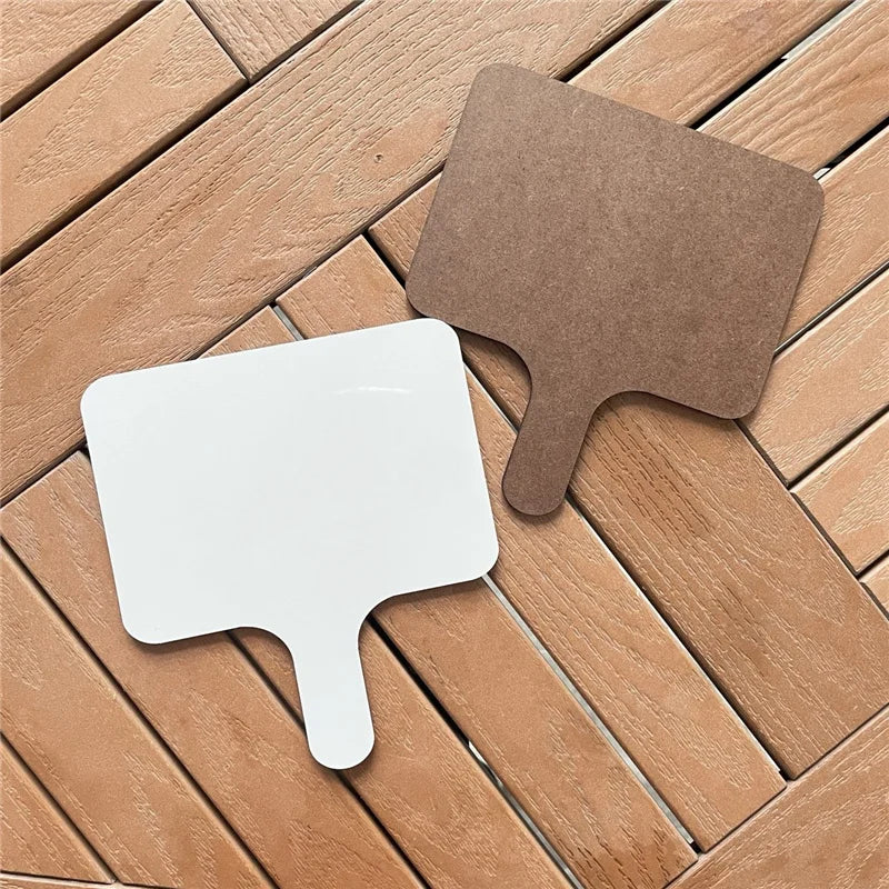 Sublimation Blank Durable Single Sided Sublimation MDF Board Blank Sublimation Wood Paddle Hand Fan for Graduation Memorial Gift